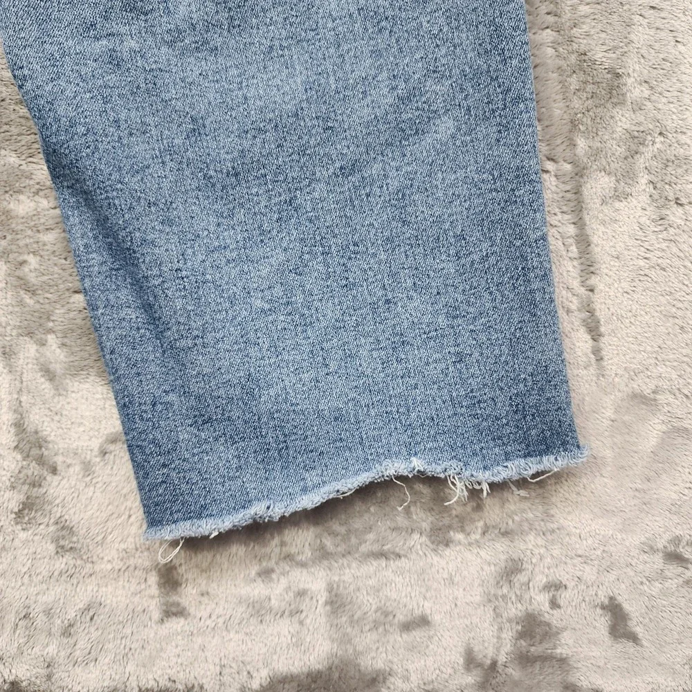 Lands End Jeans Womens 22W‎ Blue Recover High Rise Straight Ankle Crop Raw Hem